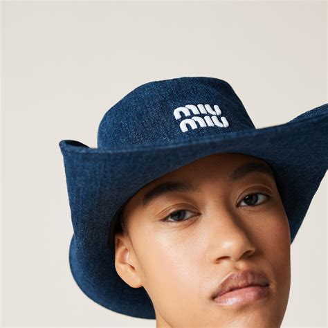 Blue/white Denim Hat .